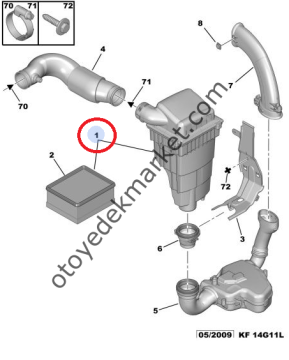 PEUGEOT 206 (1999-2006) 1,4 BENZİNLİ HAVA FİLTRE KUTUSU (İTHAL)