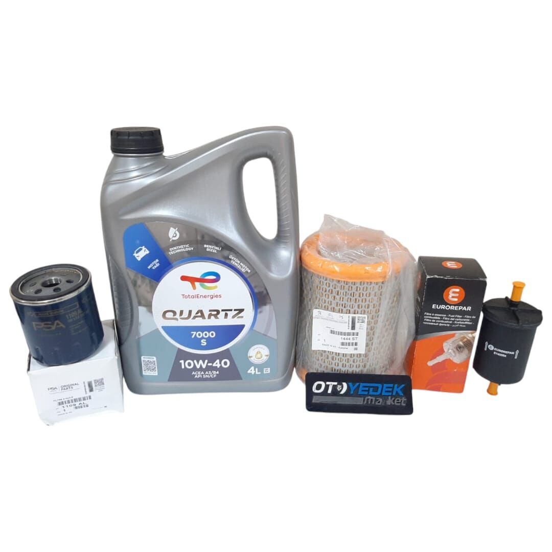 Peugeot 106 (1994-2002) 1.4 Ve 1.6 Benzinli Filtre Bakım Seti (Orijinal) Ve 10w40 Motor Yağ