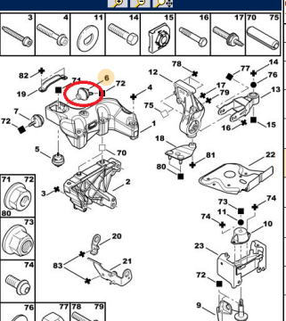 Peugeot 206 1,4 Sağ Üst Yardımcı Kulak (Rapro)