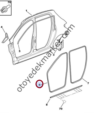 PEUGEOT 206 (1999-2012) ÖN KAPI FİTİLİ SAĞ (ORJİNAL)