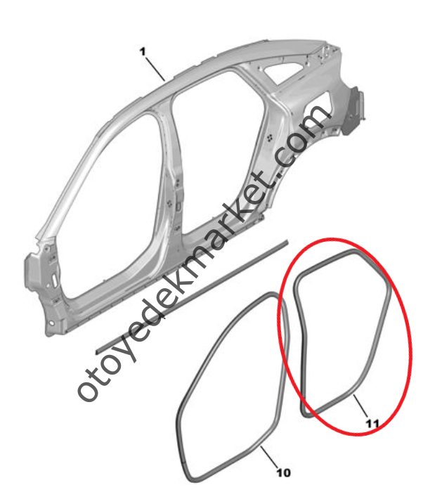 Citroen C4 X (2021-2024) Arka Kapı Giriş Lastiği (Orijinal)