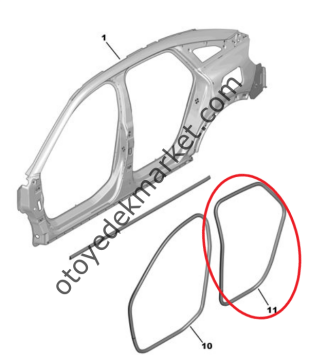 Citroen C4 X (2021-2024) Arka Kapı Giriş Lastiği (Orijinal)