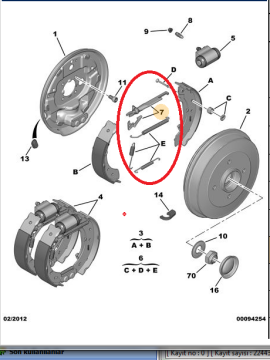 PEUGEOT 301 (2012-2020) ARKA FREN CIRCIR TAKIMI