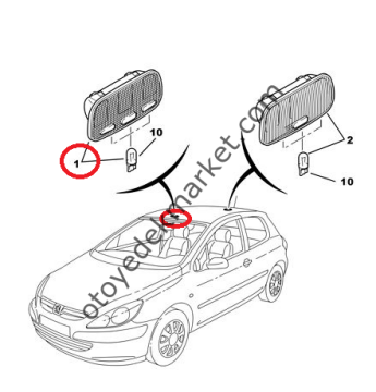 PEUGEOT 407 TAVAN LAMBASI ÖN (ORJİNAL)