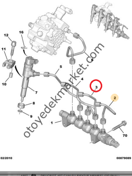 PEUGEOT 206 1,4 HDI 2.ENJEKTÖR BORUSU (ORJİNAL)