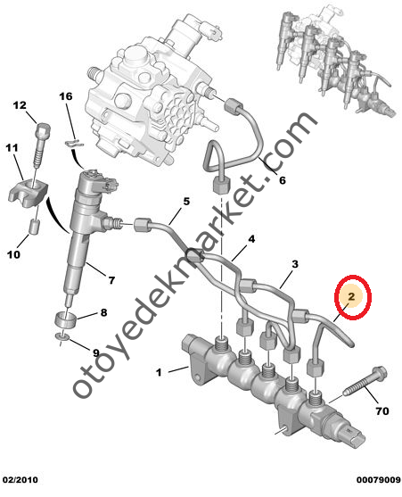 PEUGEOT 206 1,4 HDI 1.ENJEKTÖR BORUSU (ORJİNAL)