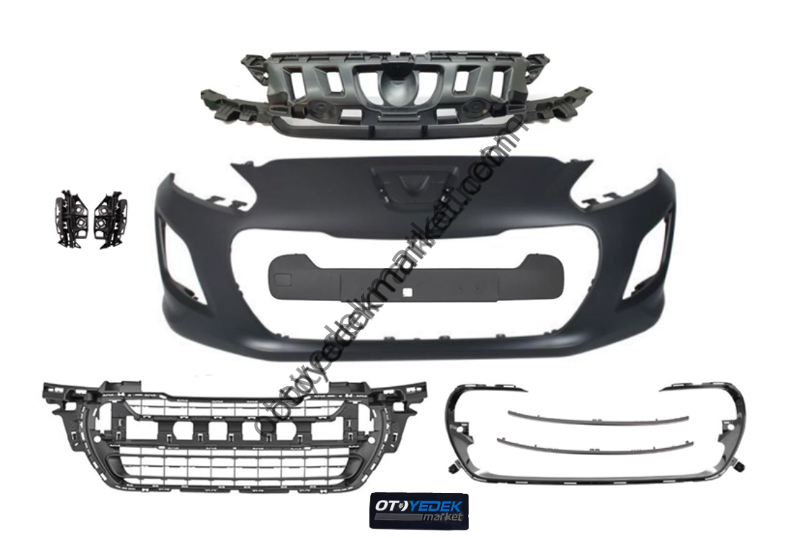 PEUGEOT 308 (2012-2014) Makyajlı (Oval panjurlu +çıtalı) Dolu Ön Tampon (İthal)