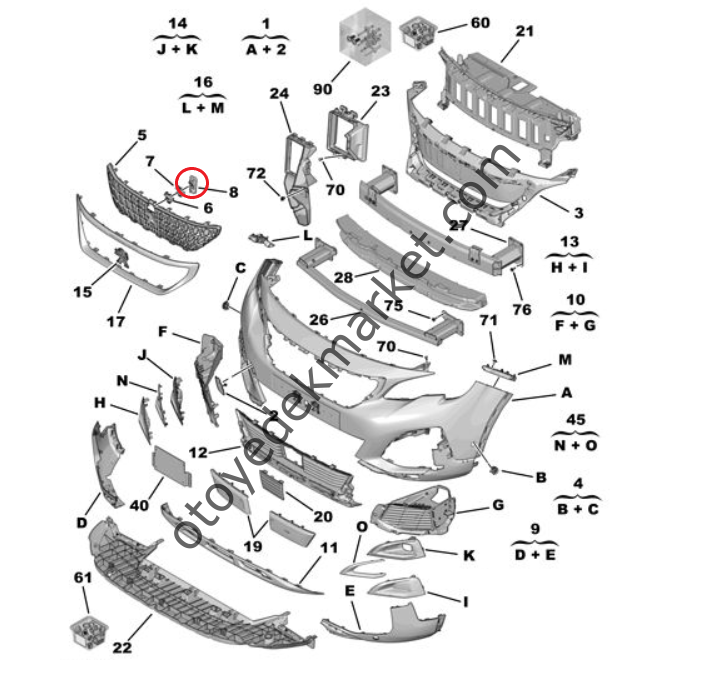 Peugeot 3008 (2016-2020) Ön Tampon Kamera Bağlantı Ayağı (Orijinal)
