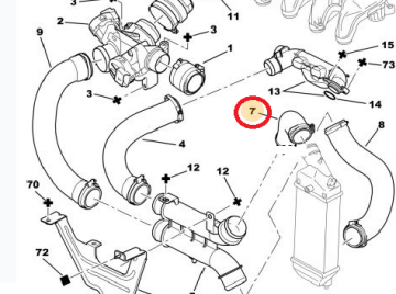 Peugeot 407 (2004-2011) 1.6 Hdi Turbo Hava Hortumu (İthal)