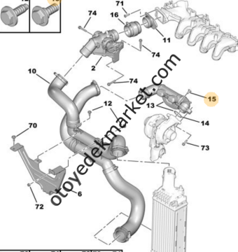 Citroen C5 (2005-2011) 1.6 Hdi Manifold Susturucu Borusu (İthal)
