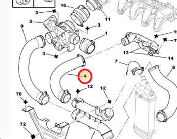 PEUGEOT 407 (2004-2011) 1.6 HDİ TURBO ÜST HORTUMU (İTHAL)