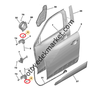 Citroen C4 X (2021-2024) Kapı Menteşe Pimi Tespit Klipsi (Orijinal)