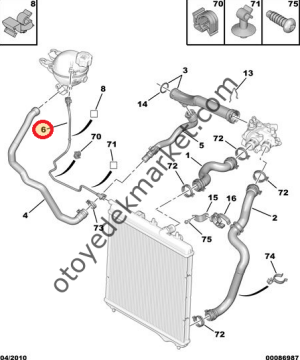 PEUGEOT 208 (2012-2015) 1,4 HDİ EK DEPO ÜST HORTUMU (ORİJİNAL)