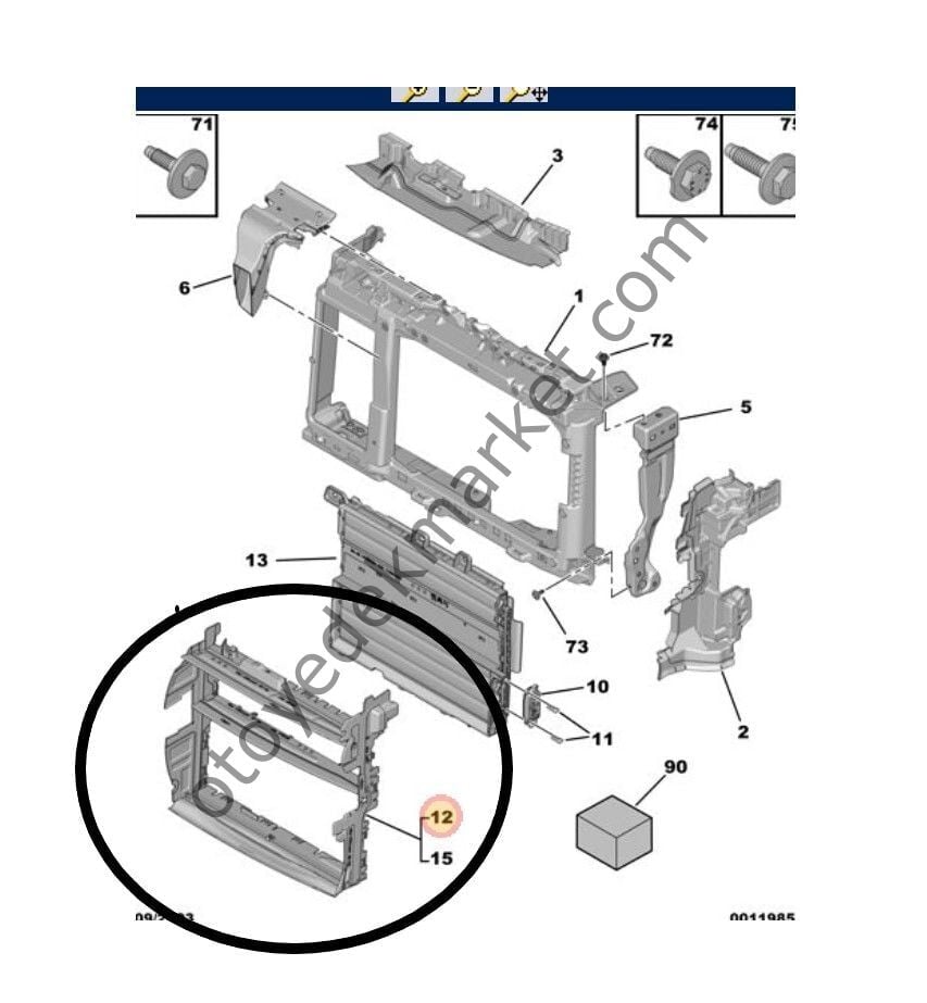 Peugeot 208 (2021-2024) Hava Giriş Modül Çerçevesi (Orijinal)