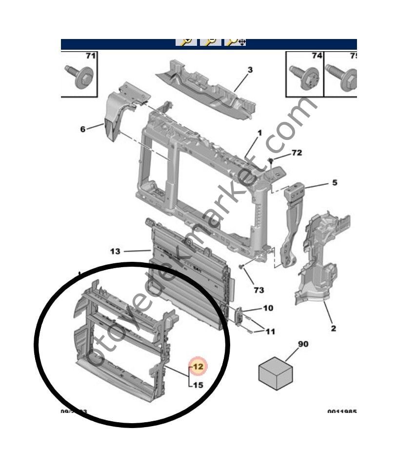 Peugeot 208 (2021-2024) Hava Giriş Modül Çerçevesi (Orijinal)