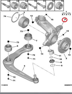 PEUGEOT 206 (1999-2012) AKS TAŞIYICISI SOL (72Mm) (İTHAL)