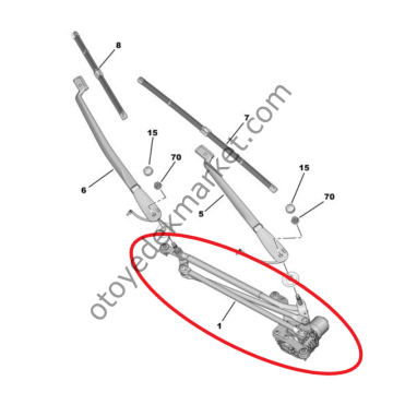 Peugeot 508 (2019-2025) Ön Cam Silecek Motor Mekanizması (Orijinal)