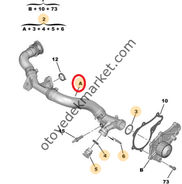 PEUGEOT 308 (2015-2018) 1,6 HDI Euro6 DEVİRDAİM ARA BORU (ORJİNAL)