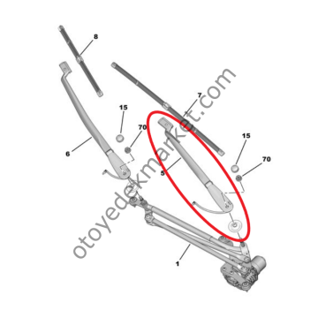 Peugeot 508 (2019-2025) Ön Cam Sol Silecek Kolu (Orijinal)