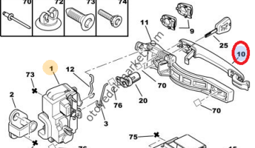 PEUGEOT 407 SAĞ ÖN KAPI DIŞ AÇMA KOLU SOL