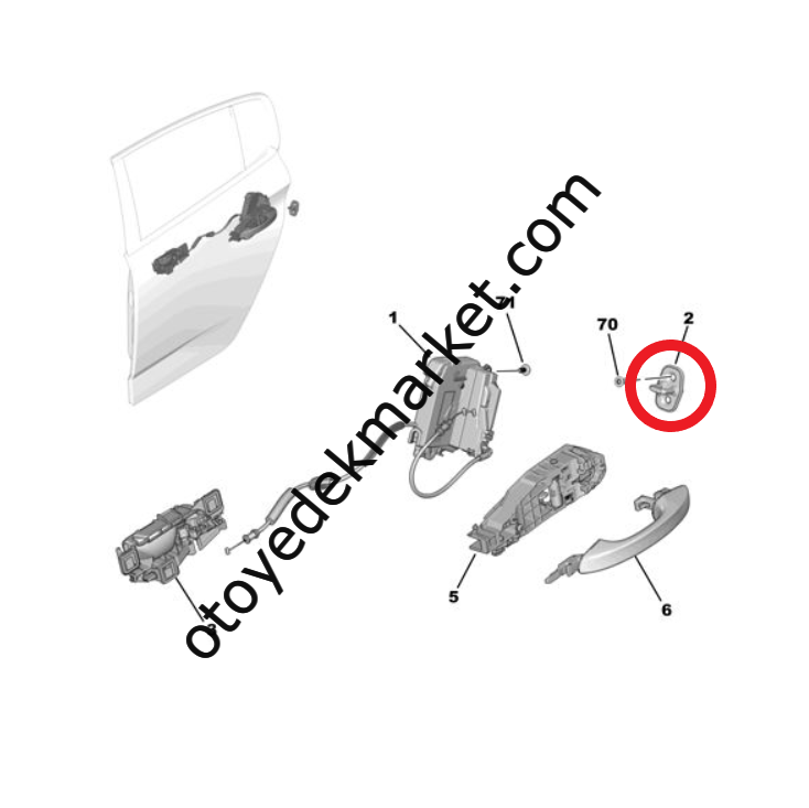 Citroen C4 X (2021-2024) Arka Kapı Kilidi Karşılığı (Orijinal)