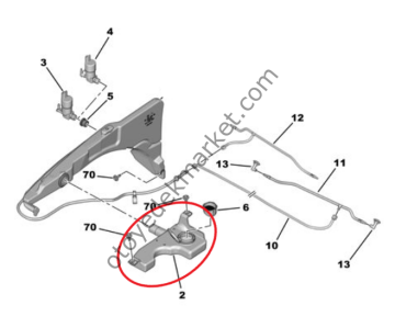 Peugeot 508 (2019-2025) Ön Cam Silecek Su Yan Deposu (Orijinal)