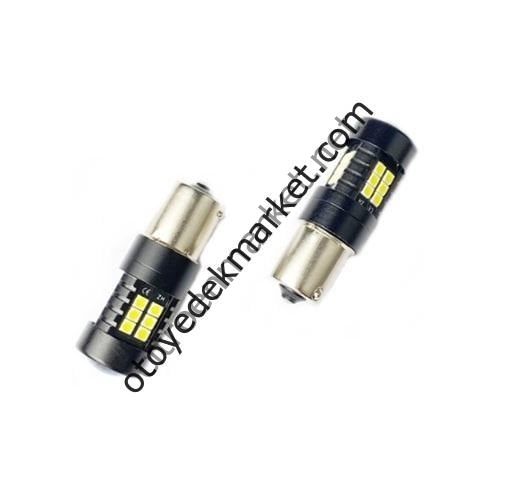 Tek duy led ampul 21SMD 3030 7W 12-24V Beyaz