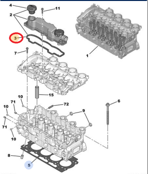 Citroen Berlingo 1,6 Hdi Subap Kapak Contası (Orjinal)