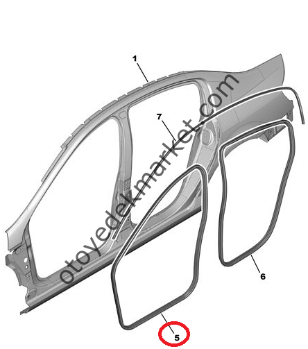 PEUGEOT 407 SOL ÖN KAPI FİTİLİ (ORJİNAL)