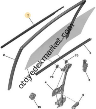 Peugeot 301 (2012-2020) Sağ Ön Kapı Cam Sıyırıcı Fitili (İthal)