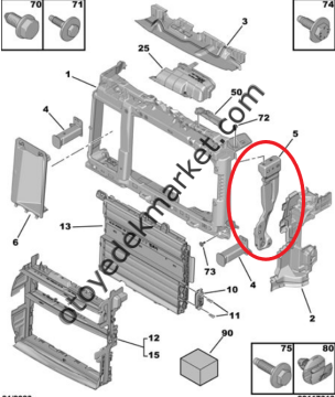 Citroen C4 (2021-2024) Ön Panel Sağ Bağlantı Dayanağı (Orijinal)