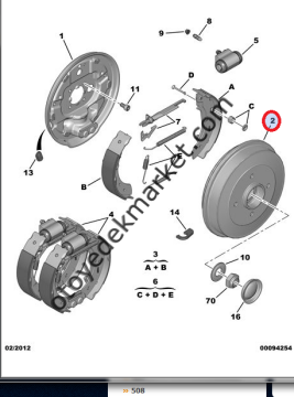 Peugeot 306 (1997-2001) Arka Fren Kampana Takımı 203*38 (Bosch)