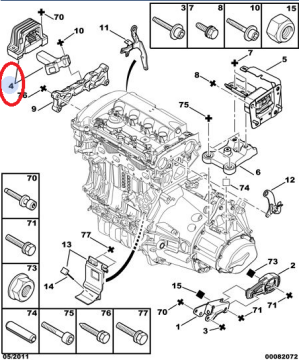 PEUGEOT 207 1,6 GT-RC SAĞ ÜST MOTOR TAKOZU