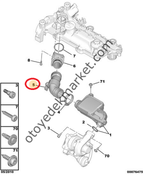 Citroen C3 1,4 Hdi Turbo Hortumu Sensörlü (İthal)