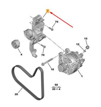 Peugeot 308 (2014-2021) 1.2 Benzinli Alternatör Mesnedi (Orijinal)
