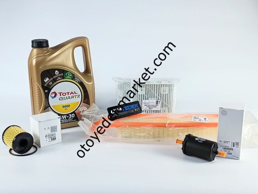 Citroen C3 (2008-2020) 1.6 16V Benzinli Filtre Seti + 5W30 YAĞ (Orijinal)