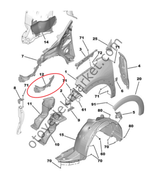Citroen C3 (2017-2024) Sol Ön Far Sacı (Orijinal)