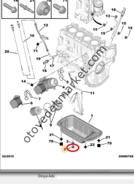 PEUGEOT 3008 DİZEL KARTER TAPASI (ORİJİNAL)