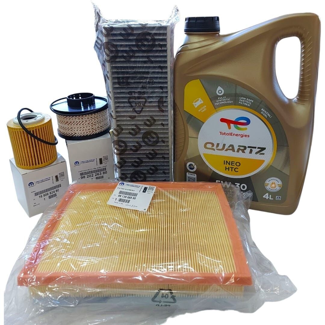 Citroen C5 Aircross (2019-2024) 1.5 BlueHdi Filtre Bakım Seti Ve 5w30 HTC Yağ (Orijinal)