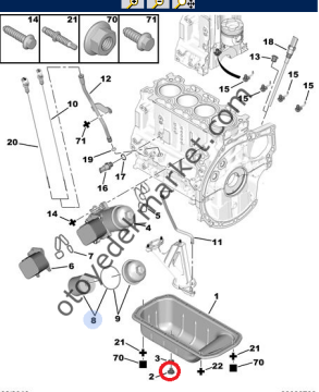 PEUGEOT 308 (2008-2013) 1,6 HDİ KARTER TAPASI PULU (ORİJİNAL)