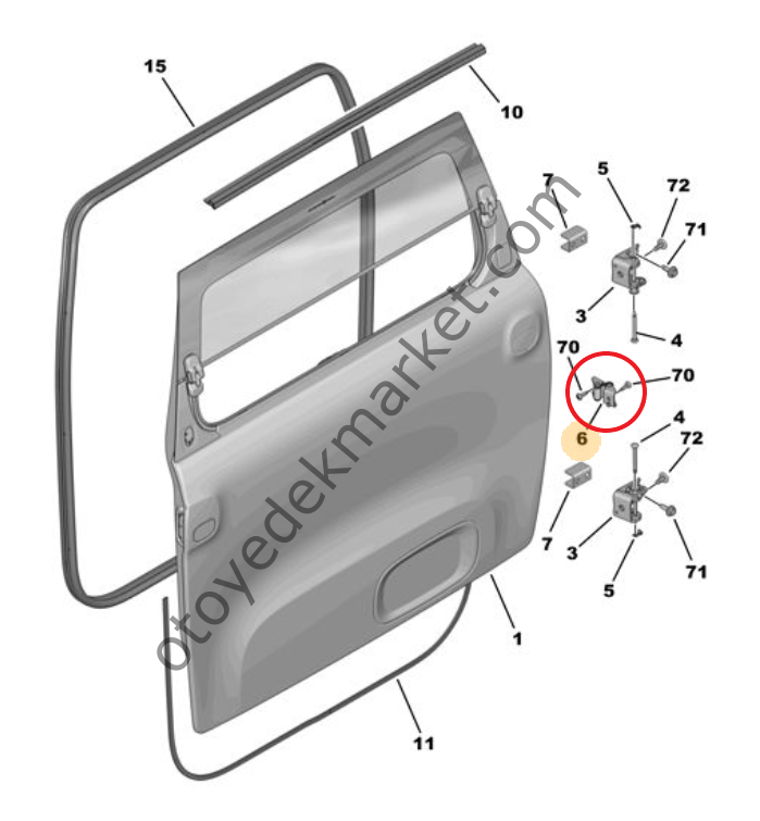 Citroen Ami (2021-2024) Kapı Gergi Demiri (Orijinal)