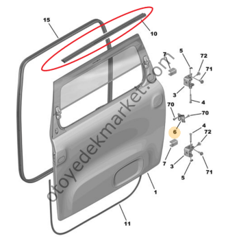 Citroen Ami (2021-2024) Kapı Üst Fitili (Orijinal)