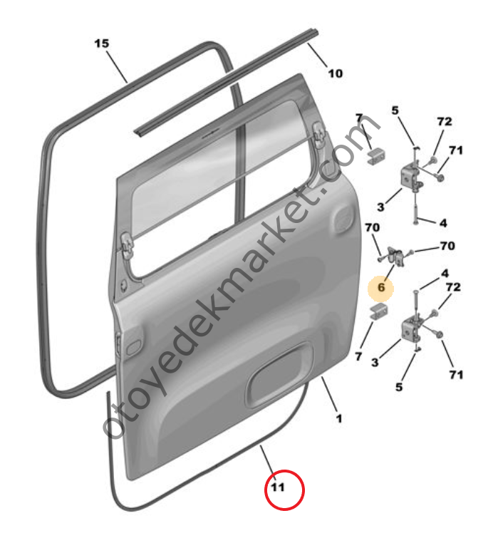 Citroen Ami (2021-2024) Kapı Lastiği (Orijinal)