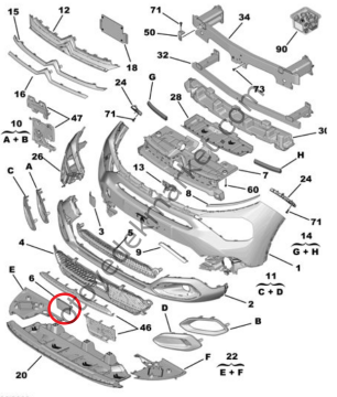 Citroen C4 (2021-2024) Ön Tampon Kapağı (Orijinal)