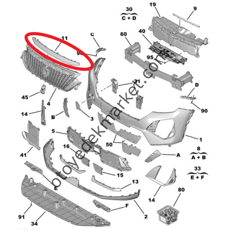 Peugeot 2008 (2023-2024) Motor Kaput Çıtası (Orijinal)