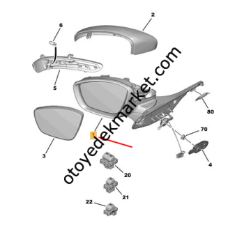 Citroen C3 (2017-2024) Sol Dikiz Aynası (Orijinal)