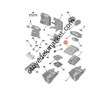 Peugeot Rifter (2018-2020) Motor Sigorta Kutu Üst Kapak (Orijinal)