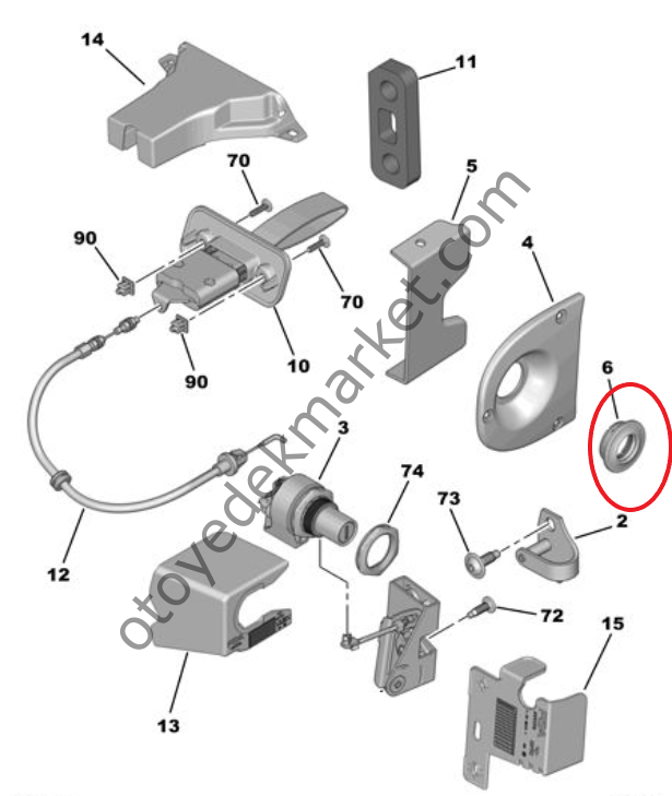Citroen Ami (2021-2024) Kapı Çekme Kolu Çerçeve Plastiği (Orijinal)