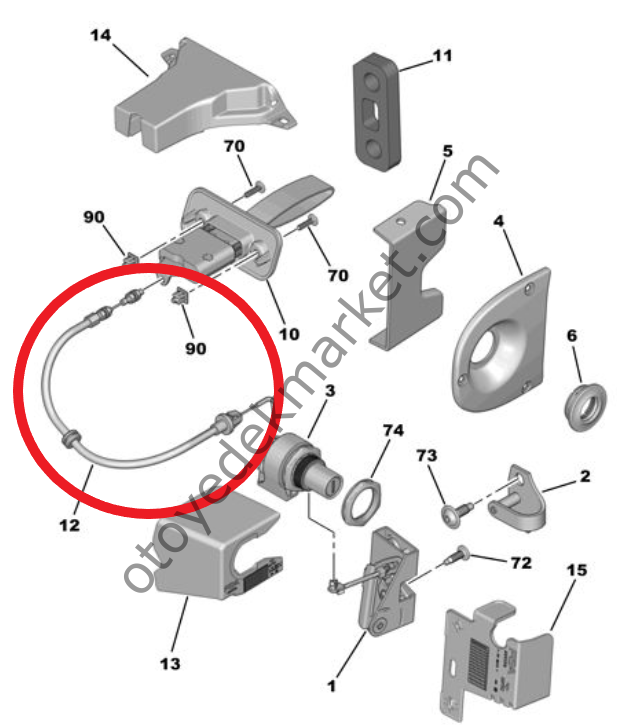 Citroen Ami (2021-2024) Kapı Kilit Teli (Orijinal)