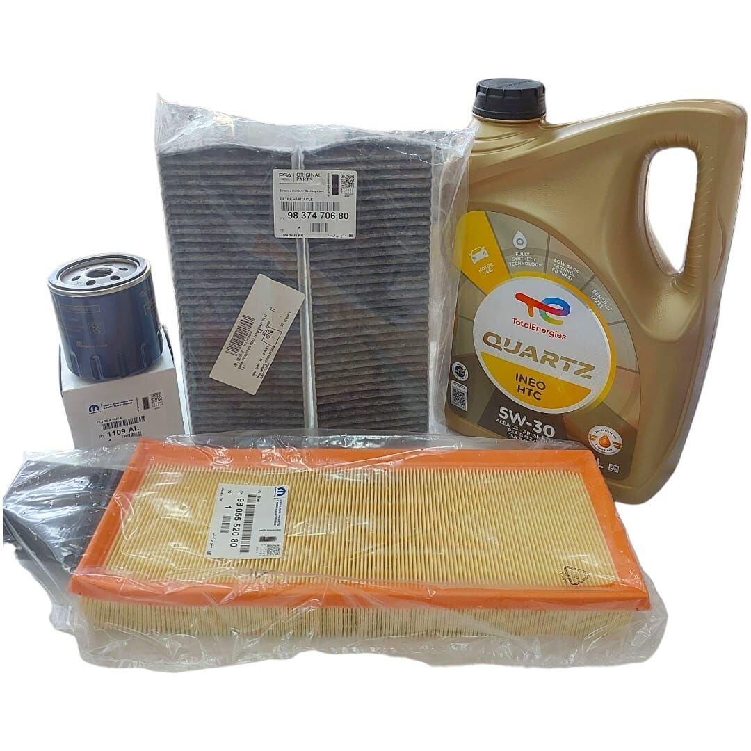 Peugeot 408 (2023-2025) 1.2 Benzinli Periyodik Bakım Filtre Seti + 5w30 Htc Yağ (Orijinal)